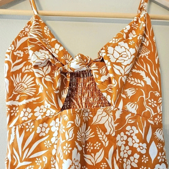 Pixie Market Custom Adobe Boho Floral Sundress Print Knot Midi Dress Size XS. - Picture 11 of 15